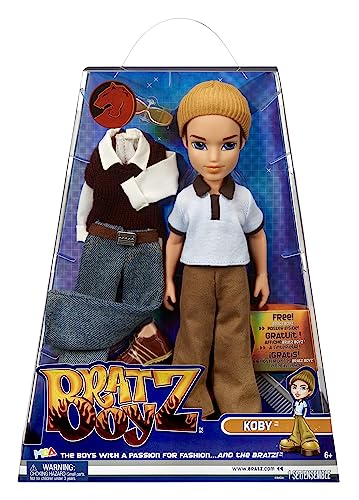 Bratz Original muñeco de moda - KOBY - Boyz Serie 3 - Muñeco niño, 2 conjuntos y póster - Para coleccionistas y niños y niñas mayores de 6 años