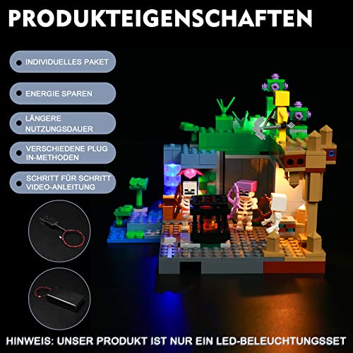 BrickBling Juego de luces LED para Lego 21189 Minecraft de la mazmorra de esqueleto (no incluye modelo de Lego, solo iluminación), juego de iluminación DIY para Lego