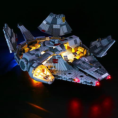 BRIKSMAX Kit de Iluminación Led Versión actualizada para Lego Star Wars Halcón Milenario,Compatible con Ladrillos de Construcción Lego Modelo 75257, Juego de Legos no Incluido…
