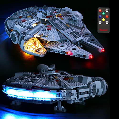 BRIKSMAX Kit de Iluminación Led Versión actualizada para Lego Star Wars Halcón Milenario,Compatible con Ladrillos de Construcción Lego Modelo 75257, Juego de Legos no Incluido…