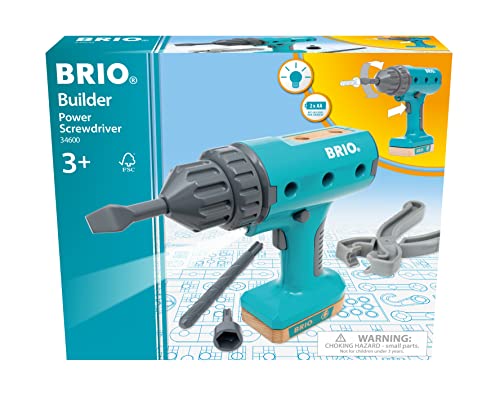 BRIO Builder, Destornillador Eléctrico 34600, Juguete de Construcción y de Roles Educativo para Niños a Partir de 3 Años