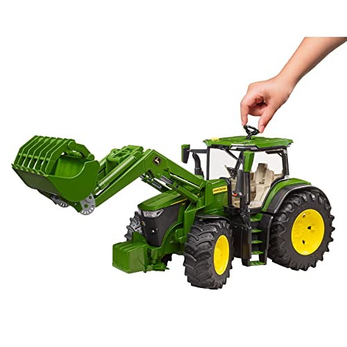 bruder 03151 - John Deere 7R 350 con cargador frontal, tractor, granja, juguete