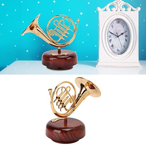 Buachois Modelo de Trompa Francesa, Diseño Clásico en Miniatura Castillo en El Cielo Caja de Música de Trompa Francesa para La Decoración del Escritorio del Hogar