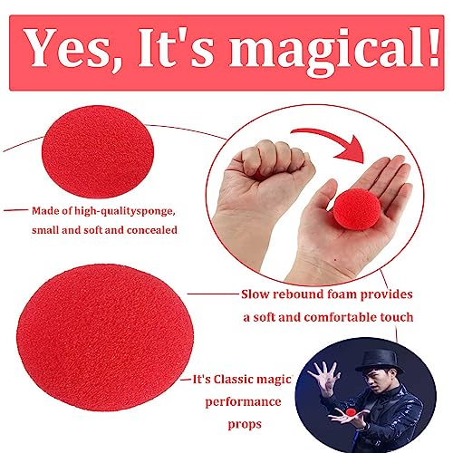 Bull Tiger Prestige Gamrong - Juego de 16 bolas de esponja rojas como accesorios mágicos, 4,5 cm/1,77 pulgadas, esponja roja suave, Softball Magic Street Classic Comedy Trick