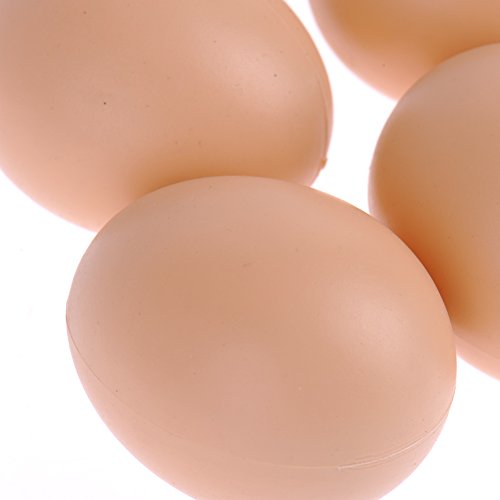 BULZEU Chicken Coop - Juego de 5 huevos falsos de plástico para gallinas
