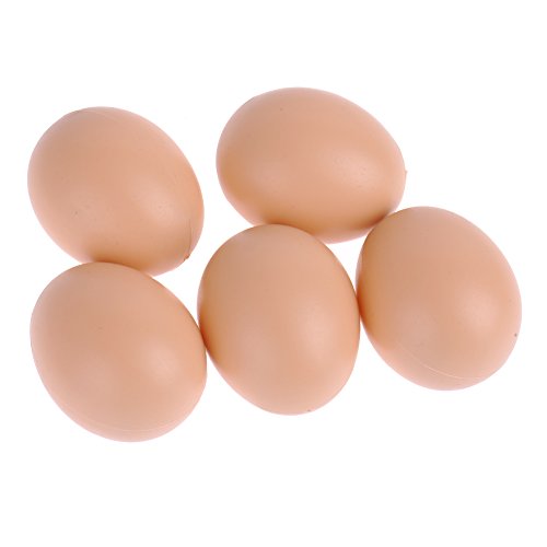 BULZEU Chicken Coop - Juego de 5 huevos falsos de plástico para gallinas