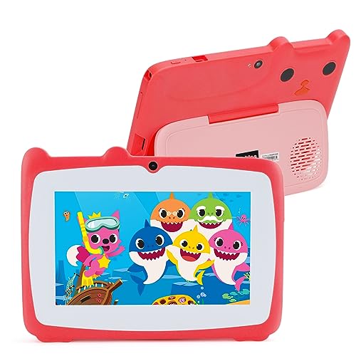 C idea Tablet Niños 7 Pulgadas Android 12 Tablet con 2GB RAM+32GB ROM (TF extendida) Kids Juego Educativos, Control Parental, Pantalla IPS HD, Dual Cámara, 2.4GWi-Fi (Rojo)