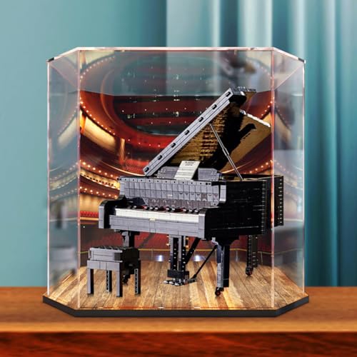 Caja de acrílico transparente a prueba de polvo adecuada para modelo Lego 21323 Piano Ideas Series, regalos, caja de almacenamiento coleccionable, caja de exhibición. (Solo caja, sin modelo) (fondos