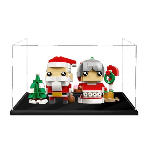 Caja de presentación de Modelo acrílico Compatible con el Modelo Lego 40274 Santa Claus, Vitrina Transparente a Prueba de Polvo (sin Kit de Modelo)