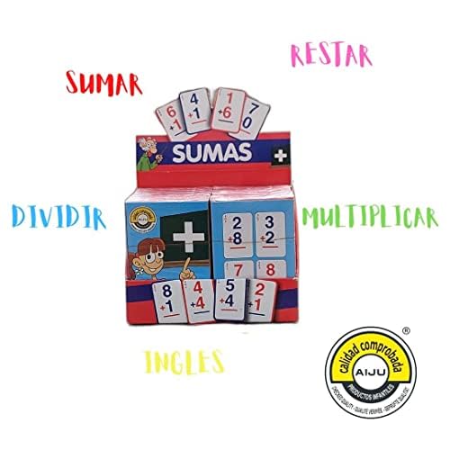 Calculo Pack 4 Juego Cartas Educativo Juegos educativos, Aprender números y sumas restas Memoria Adultos multiplicaciones Jugando Juegos de Mesa Aprende Ingles niños. Regalo Educativo Aprendizaje