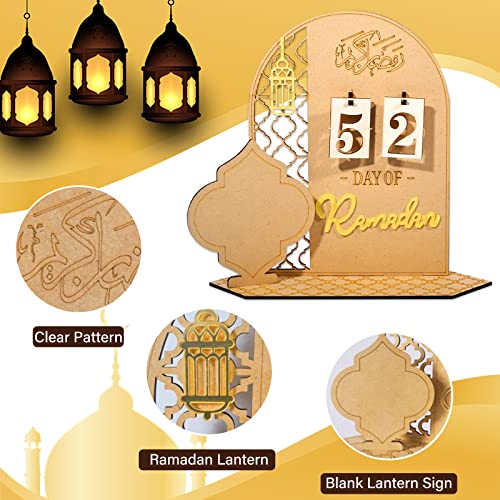 Calendario Ramadán de Madera, Calendario Ramadán 2023, Calendario de Adviento Ramadán Eid, Decoración de 30 días Hasta el Juramento, Decoración de Madera para Niños