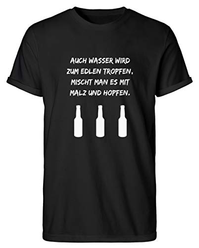 Camiseta para hombre con texto en alemán "Wer Tanzt hat kein Geld zum Saufen" Negro M