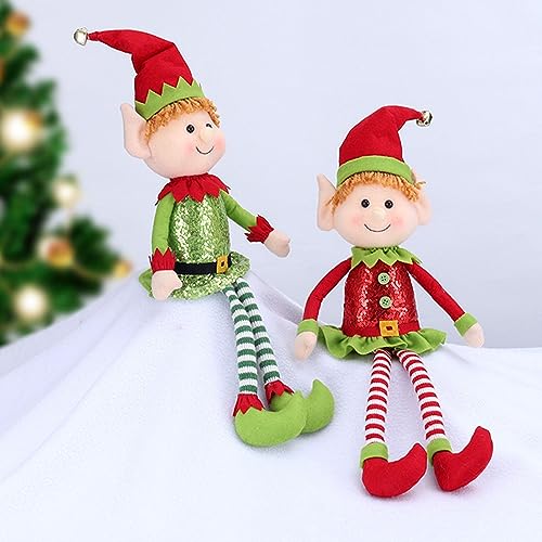 Campsie Muñeco De Elfos Navideños, Muñeco De Peluche De Elfo, Lindas Muñecas Elfo Felpa, Muñecas De Elfo De Navidad con Pierna Larga, Adornos De Peluche para Árbol De Navidad