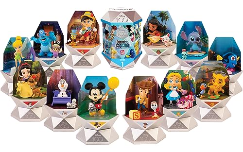 Capsule Disney – Caja Sorpresa en la Apertura – 12 Figuras de Culto Disney coleccionables con Licencia Oficial, 1 Unidad, Modelo Surtido
