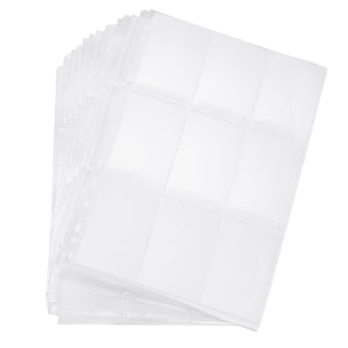 CareHabi - 540 fundas para tarjetas coleccionables, 30 páginas por 18 bolsillos, carpeta vacía de doble cara, 11 agujeros, accesorios para tarjetas transparentes.