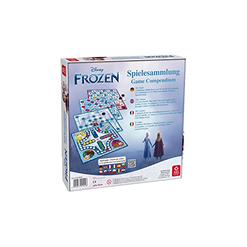 Cartamundi Disney Frozen 2 Games Compendium, Disfruta de 35 Juegos, Incluyendo Nueve Morris para Hombres, Corrientes de Aire, Ludo, escaleras, Gran Regalo para niños a Partir de 5 años