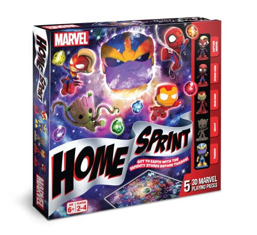 Cartamundi Marvel Home Sprint - Juego de Mesa con 5 Piezas de Juego de Marvel Incluidas, Juego Familiar, Gran Regalo para niños, a Partir de 4 años