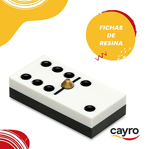 Cayro - Dominó - + 6 Años - Modelo de Competición - con Caja Deluxe de Madera Oscura - Juego Clásico de Mesa - Niños y Adultos - Ideal 2 a 4 Jugadores