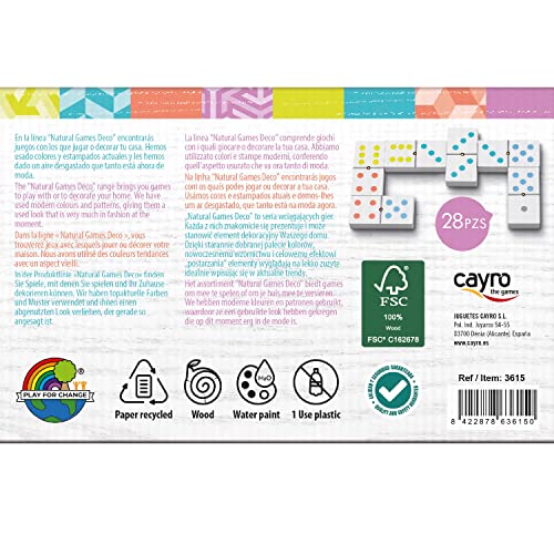 Cayro - Dominó - + 6 Años - Modelo Moderno y Decorativo - Juego Clásico de Mesa de Niños y Adultos - Elaborado con Madera Natural - De 2 a 6 Jugadores