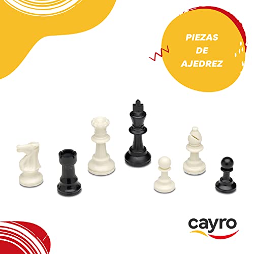 Cayro - Fichas para Ajedrez - + 7 Años - Caja de Madera - Juego Clásico de Mesa - para Niños y Adultos - con 24 Piezas en 2 Colores - para 2 Jugadores