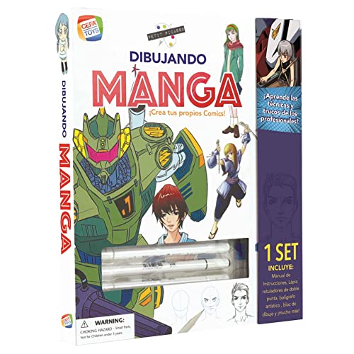 Cefa Toys-S2432667 Dibujando Petit Picasso, Kit de Bloc de Dibujo Guiado de Comic Manga con Accesorios incluidos, Apto para Niños a Partir de 8 años, Color (574)