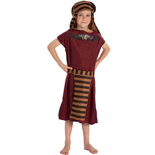 Charlie Crow Conjunto de disfraz egipcio para niños (borgoña, 9-12 años)