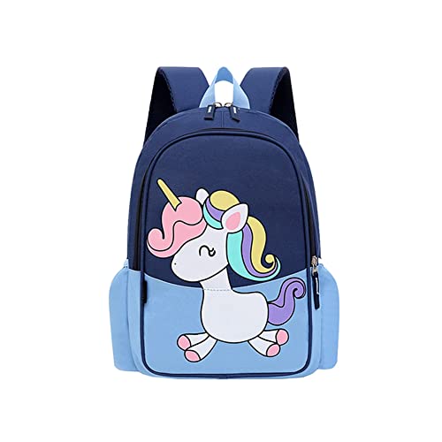 CHERUBIC Mochila para niños pequeños, impermeable, linda, fresca, pequeña, mochila preescolar, bolsa de dibujos animados para niños y niñas de 2 a 3 años, Unicornio Azul, small