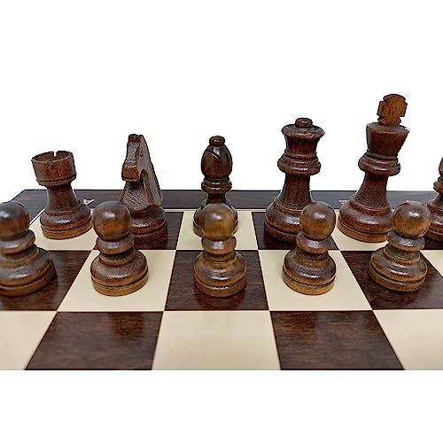 ChessEbook Juego de Ajedrez - Tablero de Ajedrez de Madera 40 x 40 cm, Juego de Tablero Ajedrez Plegable - Juego de ajedrez con Tablero de Madera y Piezas Hechas a Mano
