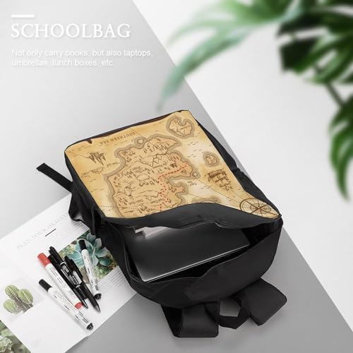 CHIPEL Mochila escolar impresa en 3D con mapa del tesoro, mochilas para niños, mochila fresca impresa en 3D para niños de primaria y secundaria
