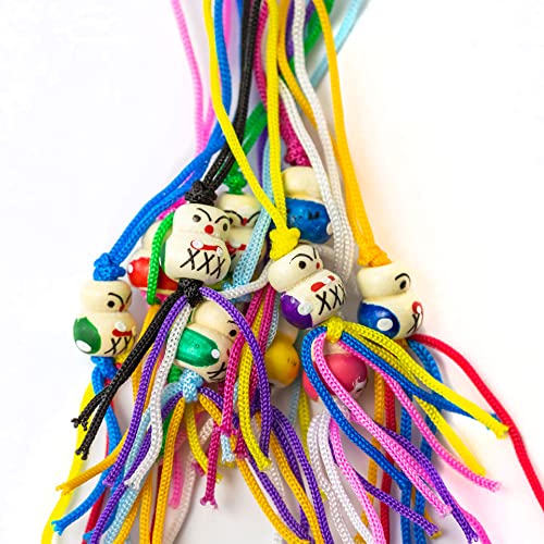 CHOUSE - Chinitos de la Suerte [10 Colores de Cordel] Auténticos Amuletos de Madera de los Años 80 y 90 - con Bolsa de Arpillera (2, 10.30)