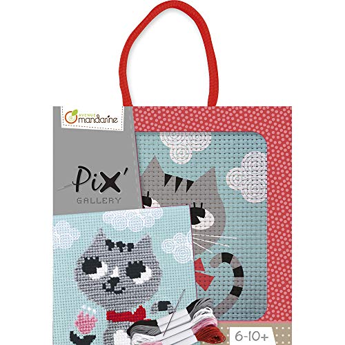 Clairefontaine ES Avenue Mandarine 'Pix' Gallery' Juego de actividades de costura de gato