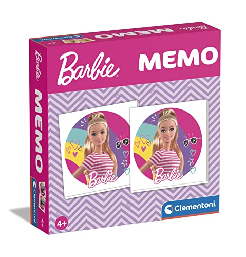 Clementoni - 18287 - Memo Games Barbie - Juguetes educativos, Juegos de Memo, Juegos de Cartas para Niños 4 Años, Concentración y Pensamiento Lógico, 2 Jugadores