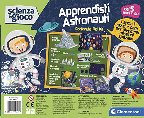 Clementoni- Ciencia Lab-Aprendizajes Astronautas científico 5 Años, Juego sobre el Espacio, Taller para Niños-Made in Italy, Color Italiano, Medium (19325)