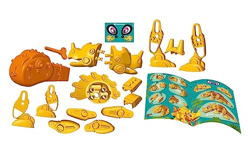 Clementoni- Dino BOT Triceratops, Set de Robot para Montar y Aprender robótica Infantil, Juguete Educativo para niños de 5 años o más (75073), Color Naranja (75074)