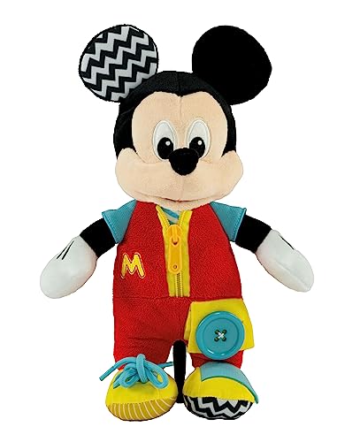 Clementoni Disney Baby Mickey Vísteme Infantil para Desarrollar La Psicomotricidad Fina Y Las Habilidades Manuales, Juego Montessori 1 Año, Juguete Bebé 18 Meses, Color multilingüe, M (17859)