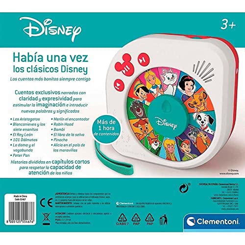 Clementoni- Érase Una Vez Disney, Cuentacuentos Historias Clásicas De Disney, Juguete en español a Partir De 3 años (55467)