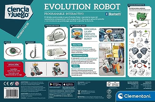 Clementoni Evolution Robot 2.0 - Robot para Montar y Jugar, con App dedicada, Robótica Infantil a Partir de 8 años, Juguete en español (55512)