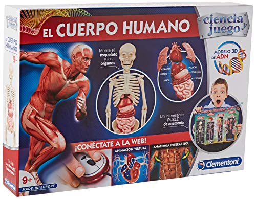 Clementoni - Globo Terráqueo Interactivo, bola del mundo interactiva con sonido y App + El cuerpo humano - juego científico aprender anatomía, a partir de 9 años