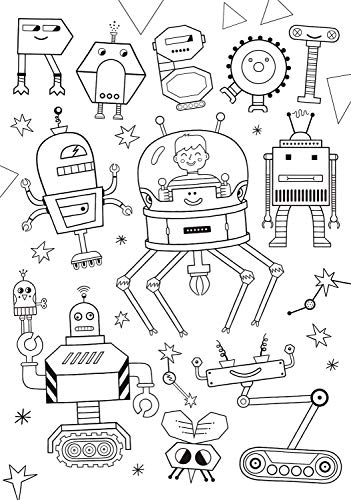 Clementoni - Puzzle infantil 60 Piezas Robots para colorear, doble cara, puzzle infantil para pintar , a partir de 5 años ( 26061 )