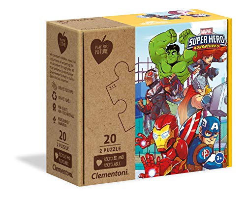 Clementoni - Puzzle infantil de 20 piezas Marvel Superheroes, materiales reciclados (24775.2)