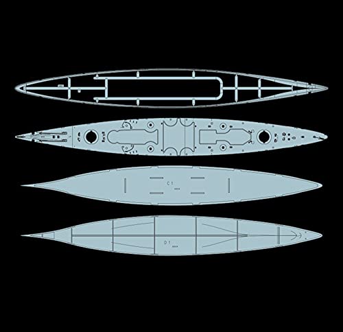 CMO Maqueta de Maquetas de Barcos, Crucero de Batalla alemán Gneisenau 1940 Kits Modelo de Plástico, Escala 1/700, 13,2 x 1,7 Pulgadas