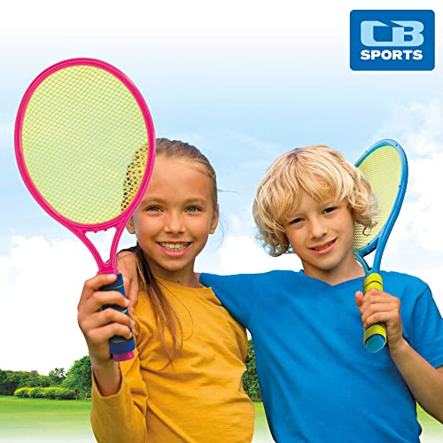 COLORBABY 49535, Raquetas de Badminton, Juegos de Playa, Palas para la Playa, Juegos de Exterior para niños, Contiene 4 Piezas, Badminton Set Completo: 2 Raquetas y Volante