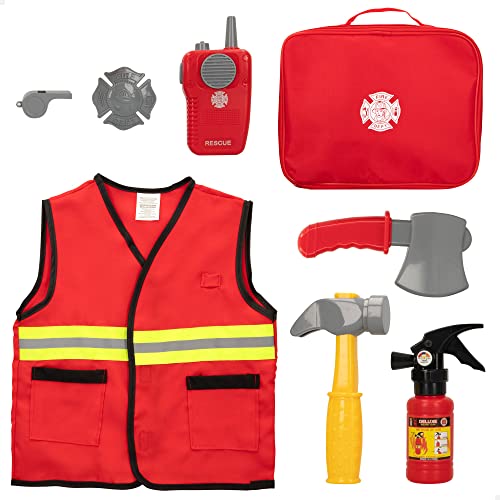 COLORBABY 49958 - Kit bombero para niño con maletín, chaleco y accesorios / Maletín de bomberos para niños, juguetes para niños / Accesorios de bomberos, juguetes