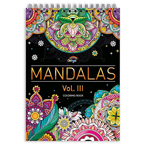 Colorya Libro para colorear Mandalas Vol. III – Tamaño A4 – Cuaderno de dibujo antiestrés, Zen – Ocupación para adultos – Papel premium, no fluye, impresión unilateral