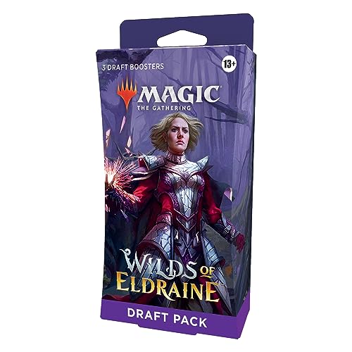 Conjunto de 3 sobres de Draft de Las tierras salvajes de Eldraine, de Magic: The Gathering (45 cartas de Magic) (Versión en Inglés)