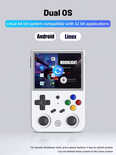 Consola de juegos de mano RG353V con sistema operativo dual Android 11 y Linux, compatible con 5G WiFi 4.2 Bluetooth Moonlight Streaming salida HDMI, tarjeta SD incorporada 64G 15000 juegos