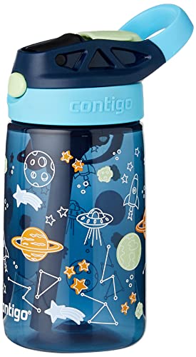 Contigo children's drinking bottle Easy Clean Autospout with straw, BPA-free robust water bottle, 100% leak-proof, easy to clean, ideal for daycare, kindergarten, school and sports, 420 ml