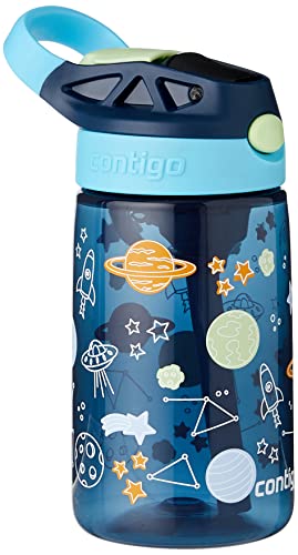 Contigo children's drinking bottle Easy Clean Autospout with straw, BPA-free robust water bottle, 100% leak-proof, easy to clean, ideal for daycare, kindergarten, school and sports, 420 ml