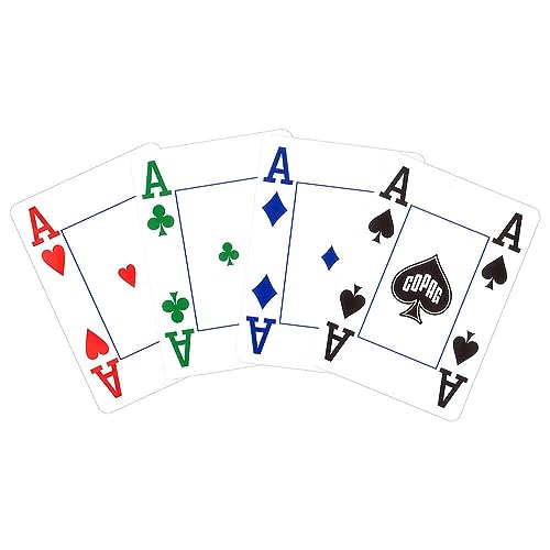 Copag 4 couleur 100% plastique Cartes à jouer Poker Taille Index JUMBO arrière (Rouge)