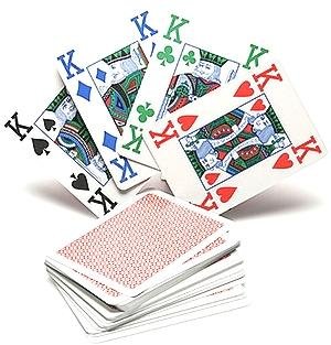 Copag 4 couleur 100% plastique Cartes à jouer Poker Taille Index JUMBO arrière (Rouge)